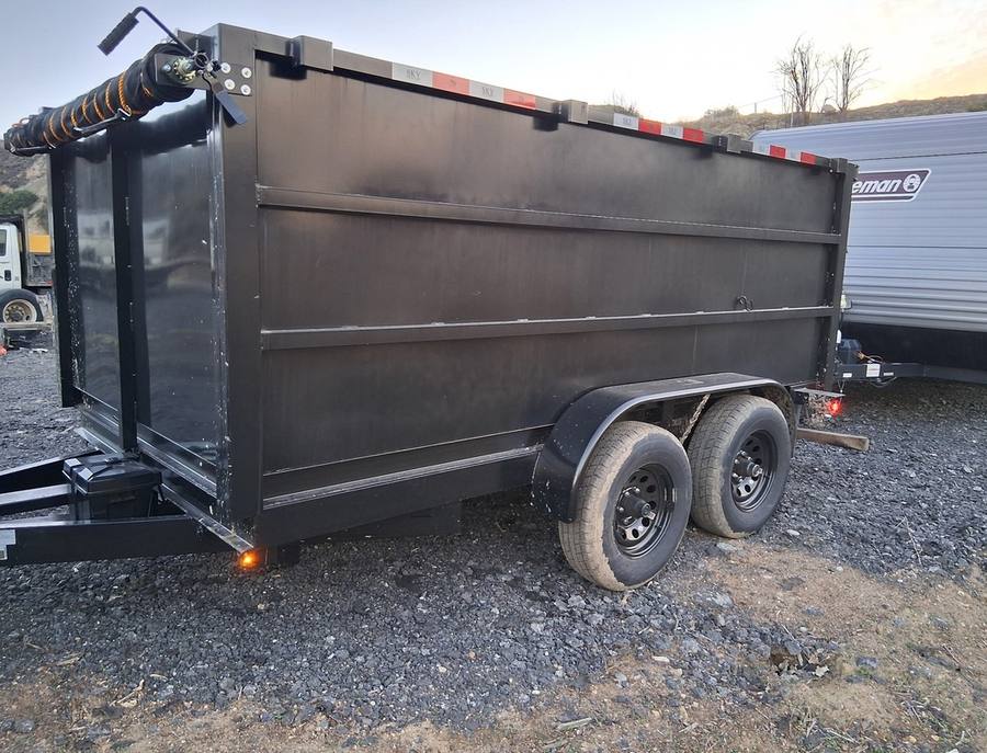 Black 8 by 10 dump trailer