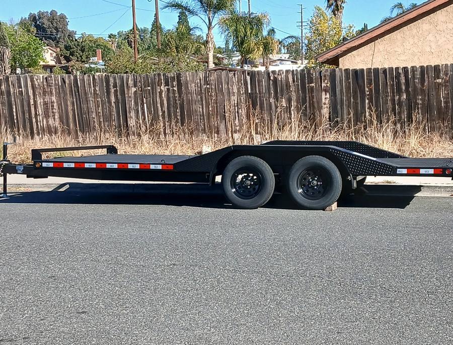 Black 18 foot car hauler trailer